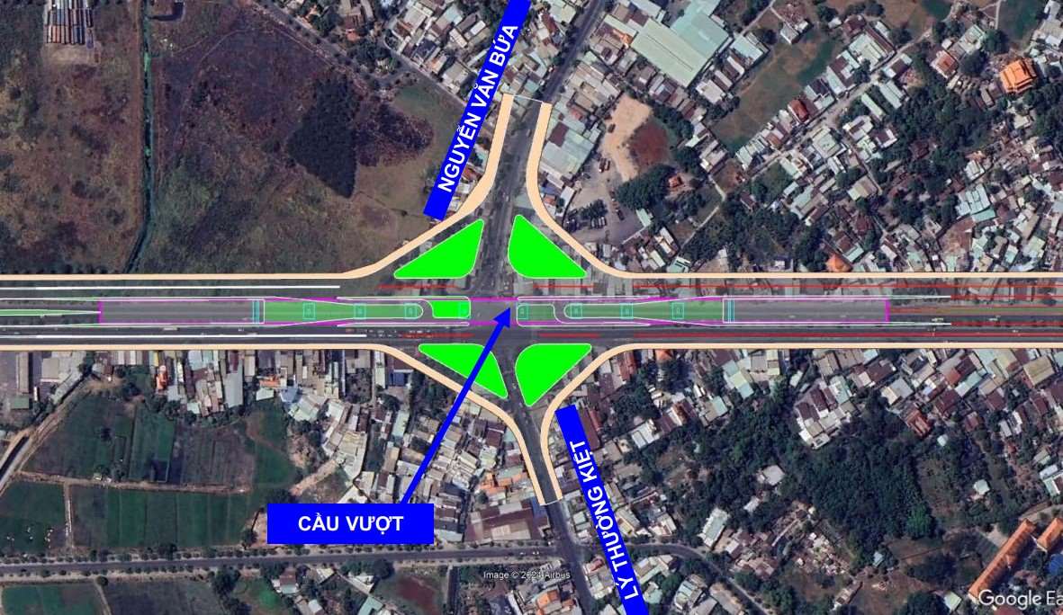 Mở rộng Quốc lộ 22 - Cú hích kết nối cho Vinhomes Saigon Park 5 Phương án xây cầu vượt nút giao Nguyễn Văn Bứa - Lý Thường Kiệt.